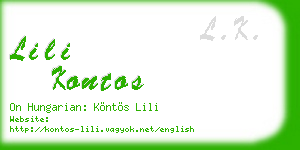 lili kontos business card